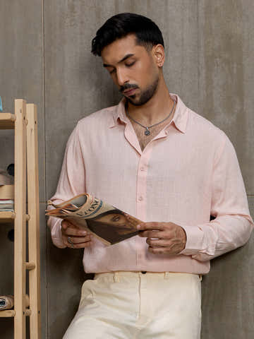 Light Pink Hemp Oversized Fit Shirt