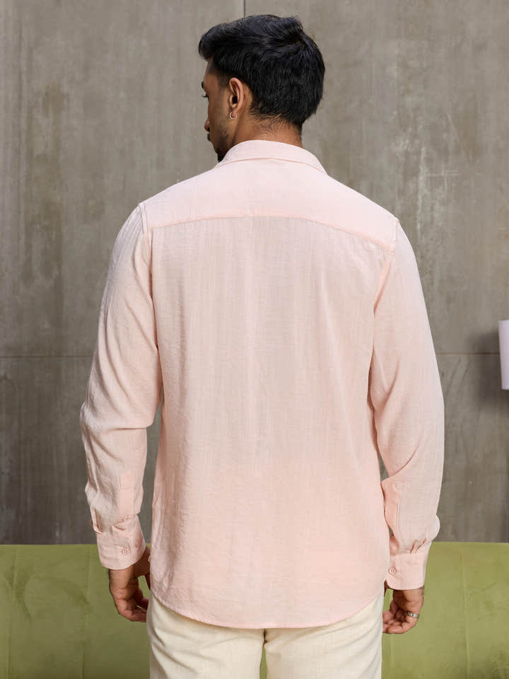 Cahoot Men's Light Pink Hemp Oversized Fit Shirt - view 4