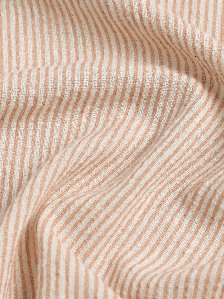 Cahoot Men's Beige Striped Crop Shirt With Placement Embroidery - view 7