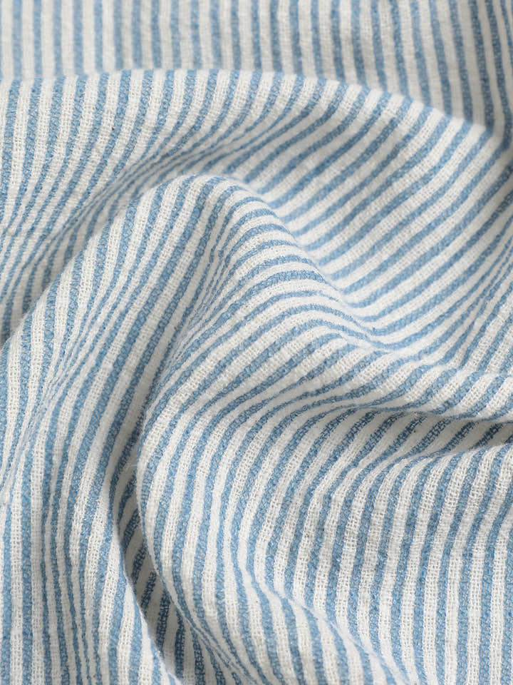 Cahoot Men's Grey Striped Crop Shirt With Placement Embroidery - view 6