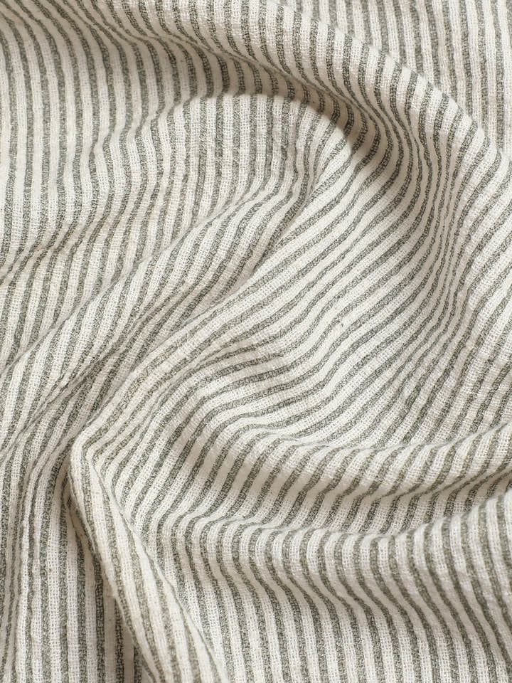 Cahoot Men's Olive Striped Crop Shirt With Placement Print - view 6
