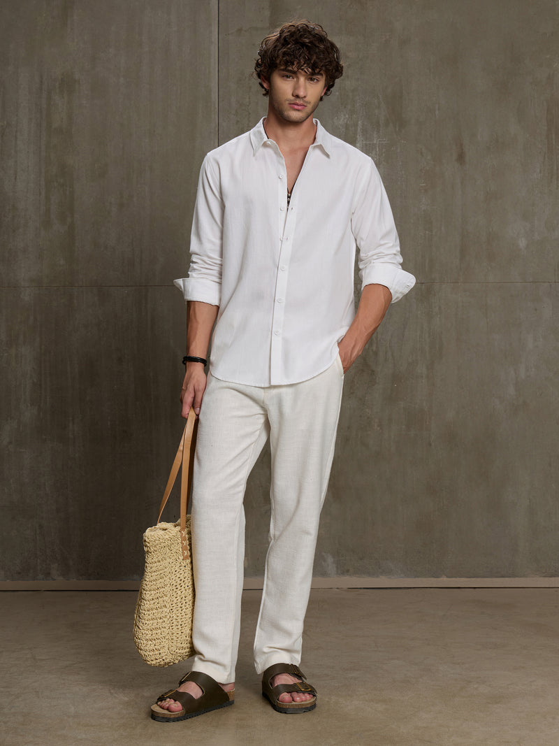 Cahoot Men's White Oxford Cotton Regular Fit Shirt - view 6