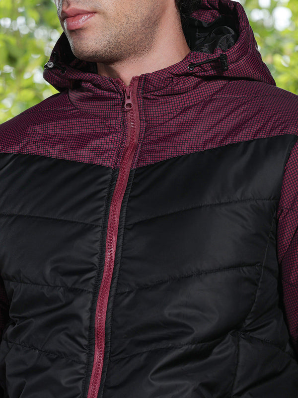 Block-Graph Quilted Puffer Jacket