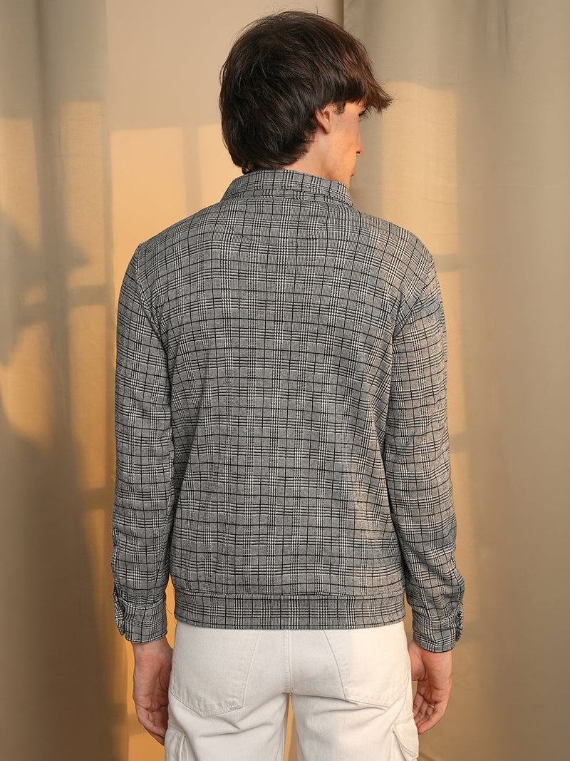 Zip-Front Tartan Plaid Jacket
