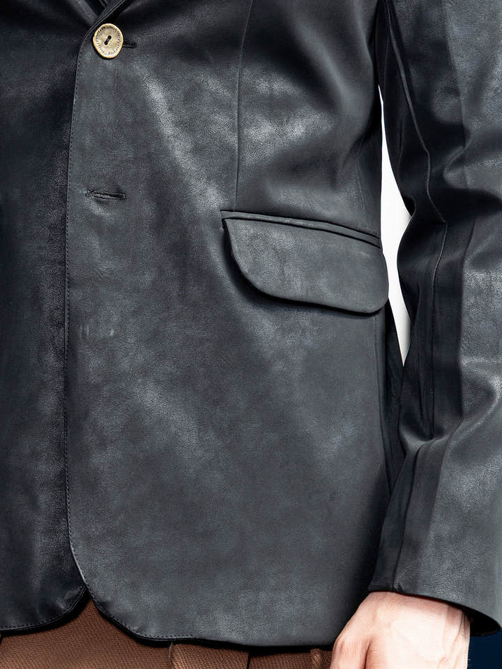 Tailored-Leather Blazer