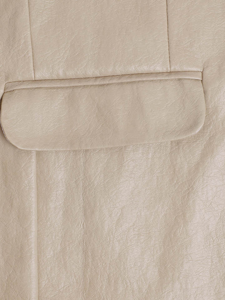 CAHOOT Men's Beige Single-Breasted Blazer With Double Flap Pockets - view 7