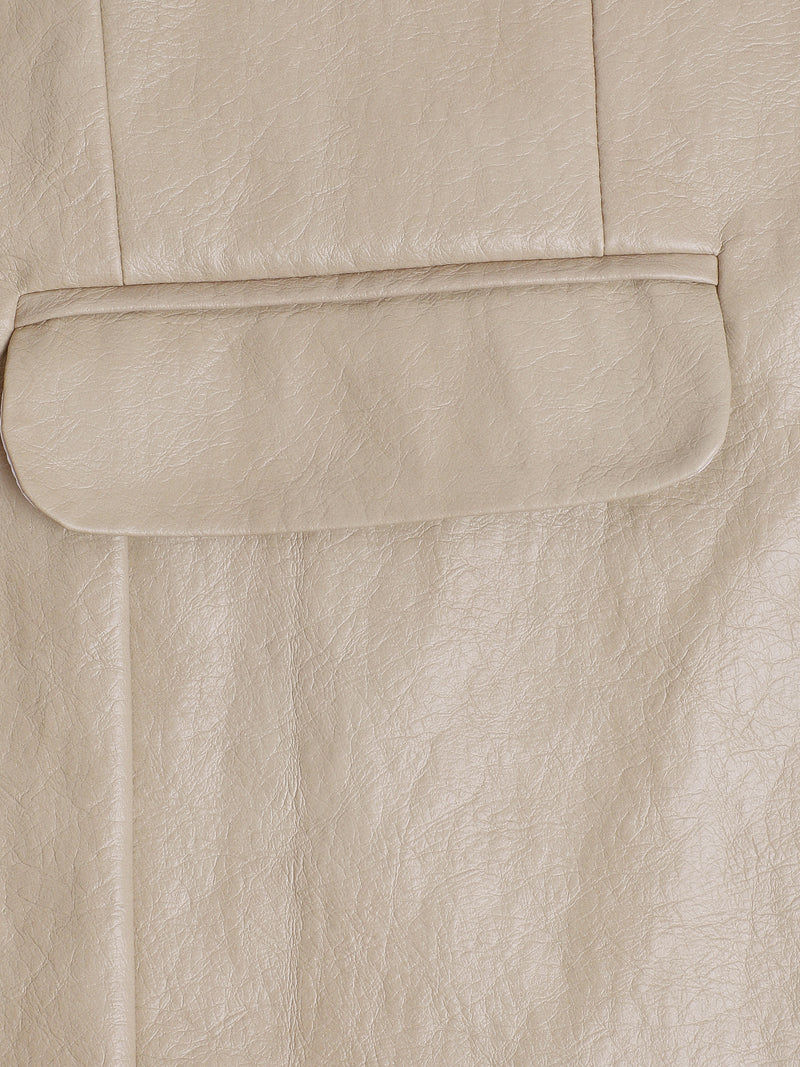 CAHOOT Men's Beige Single-Breasted Blazer With Double Flap Pockets - view 7