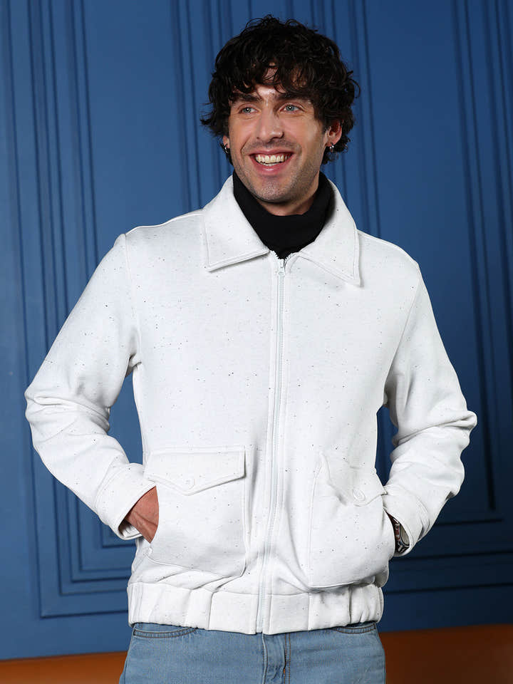Zip-Front Knit Jacket