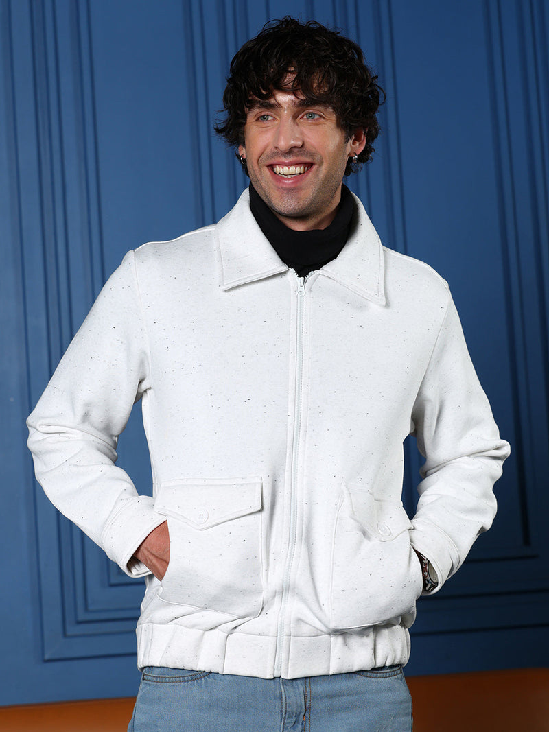 Zip-Front Knit Jacket