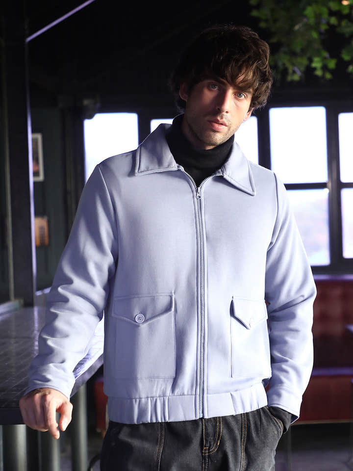 Zip-Front Knit Jacket