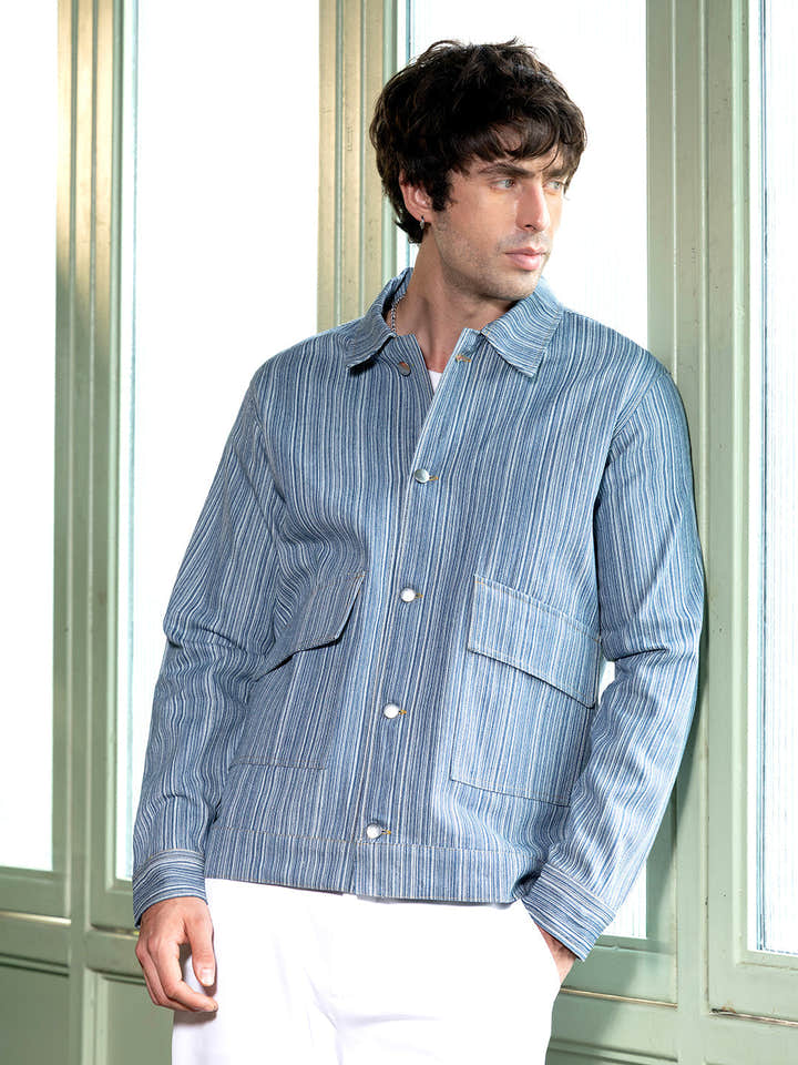Relaxed Jacquard-Denim Jacket