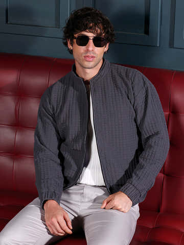 Cubic-Tactile Bomber Jacket