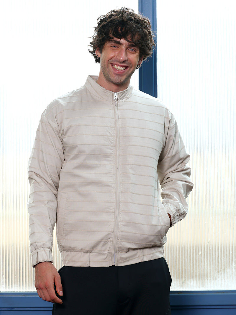 Pinline-Jacquard Bomber Jacket