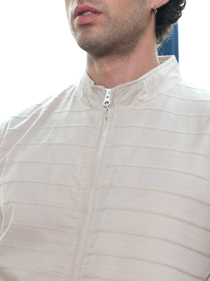 Pinline-Jacquard Bomber Jacket