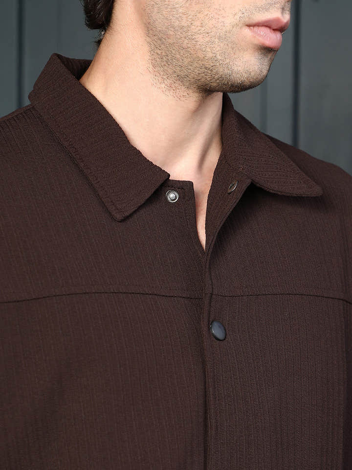 Crease-Tactile Panelled Jacket