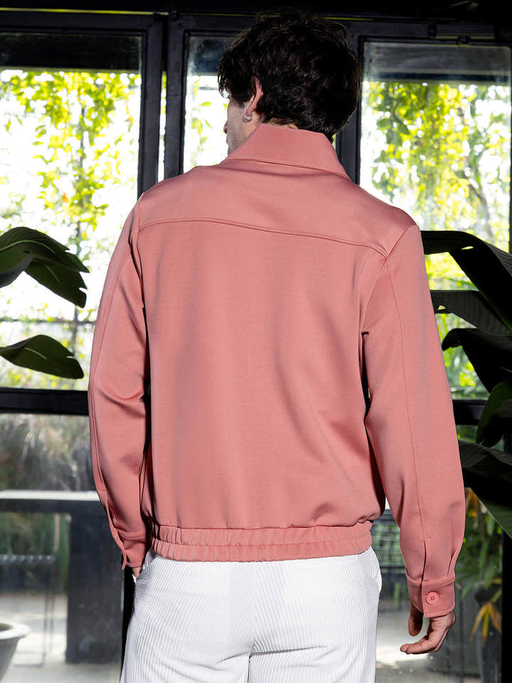 Zip-Front Knit Jacket