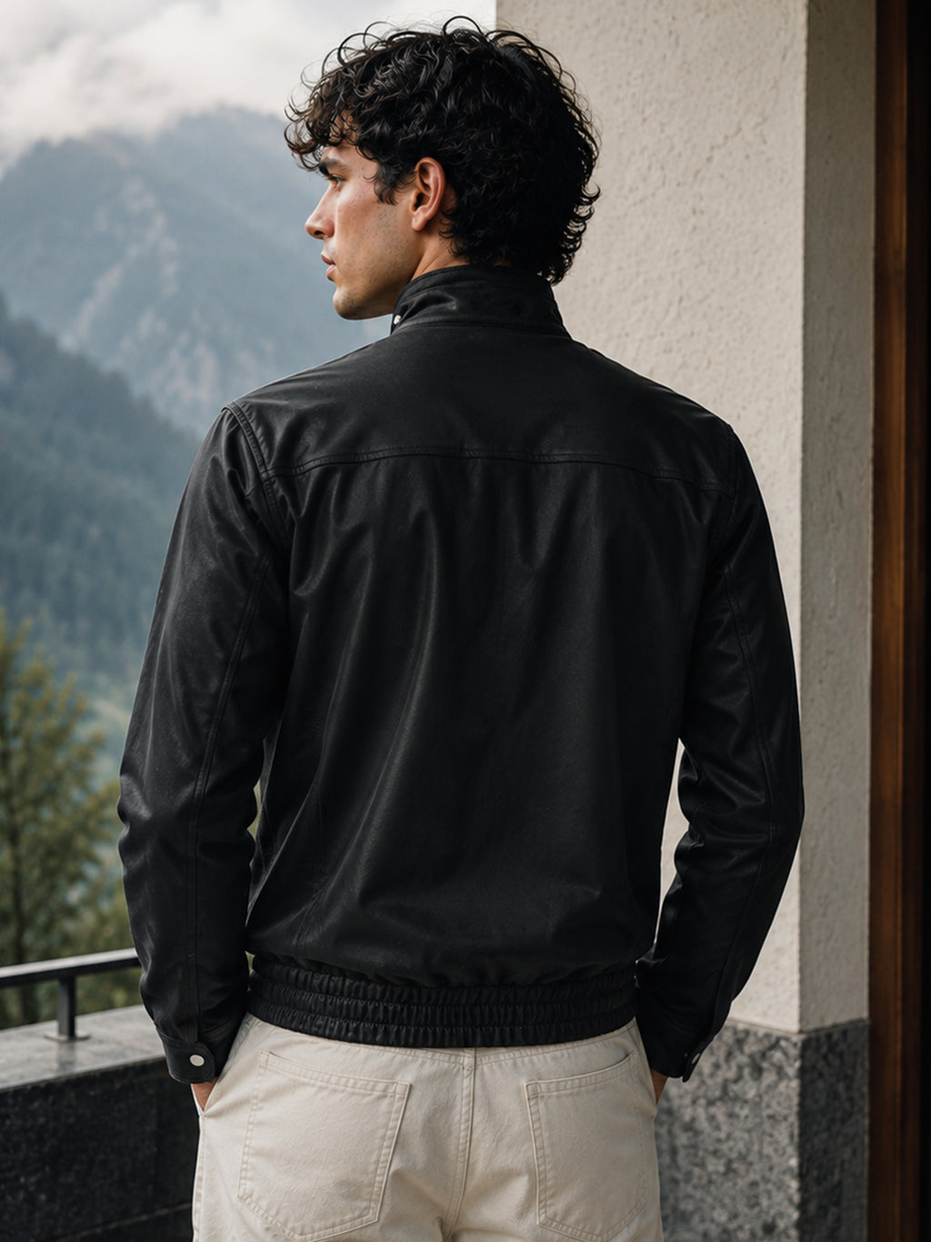 Cahoot Men's Black Faux Leather Lined Biker Jacket - view 4