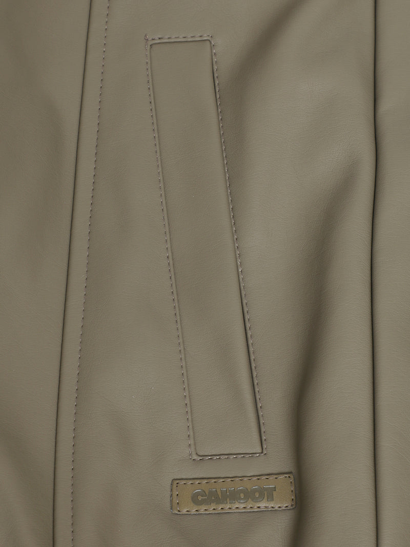 Cahoot Men's Olive Faux Leather Lined Biker Jacket - view 8