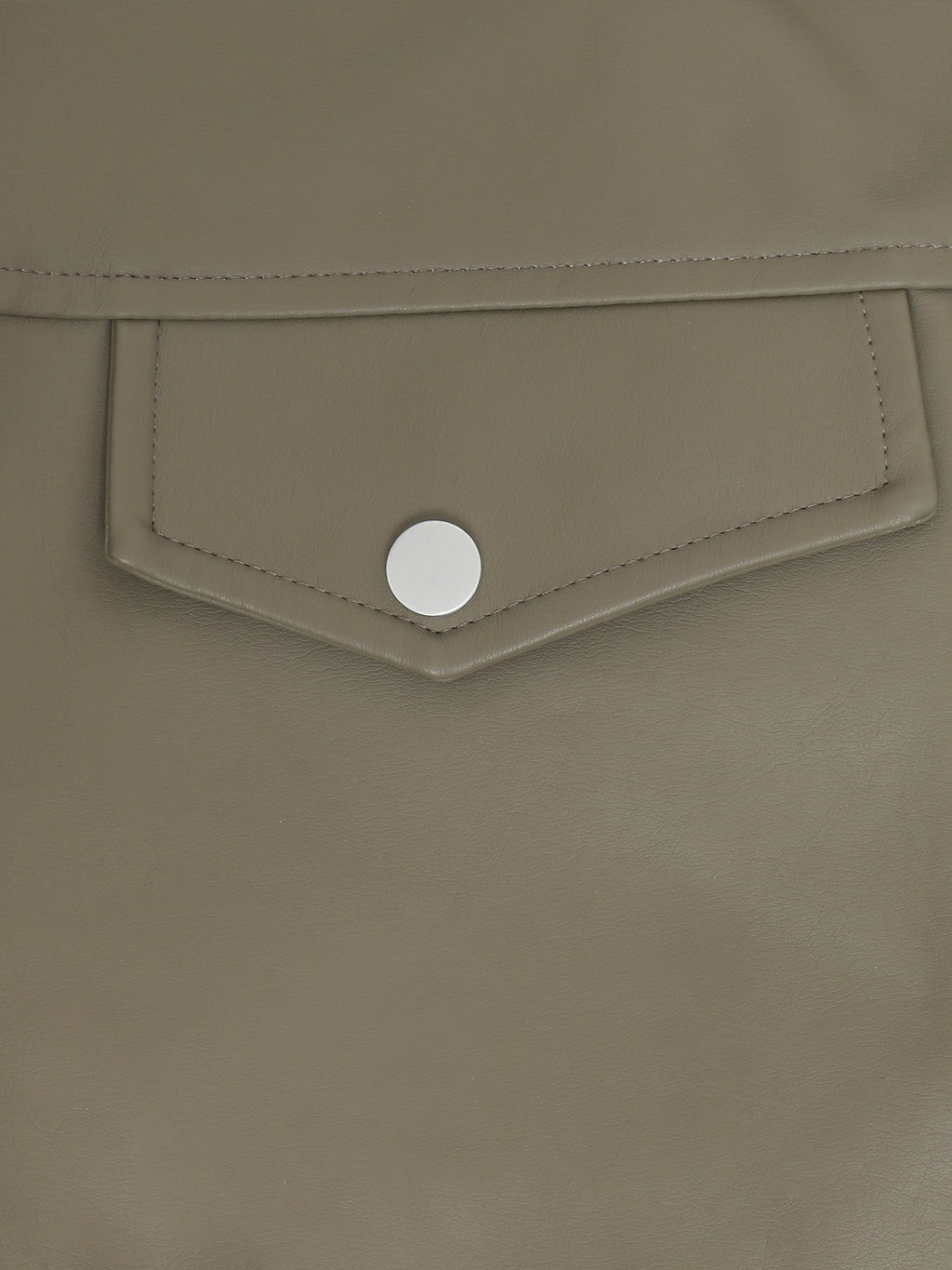 Cahoot Men's Olive Faux Leather Lined Biker Jacket - view 9