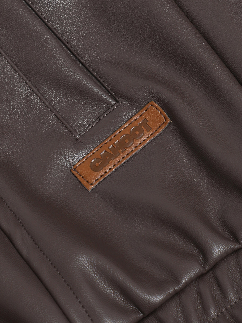 Cahoot Men's Brown Faux Leather Lined Biker Jacket - view 8
