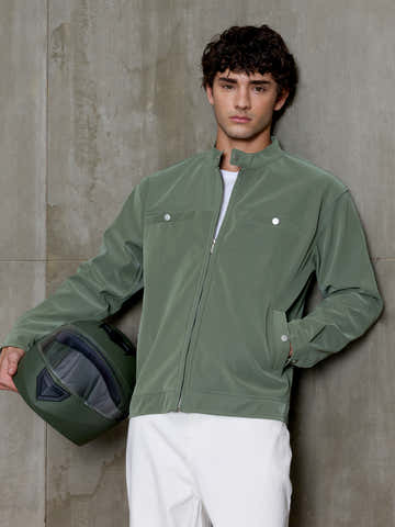 Sage Green Faux Leather Lined Biker Jacket
