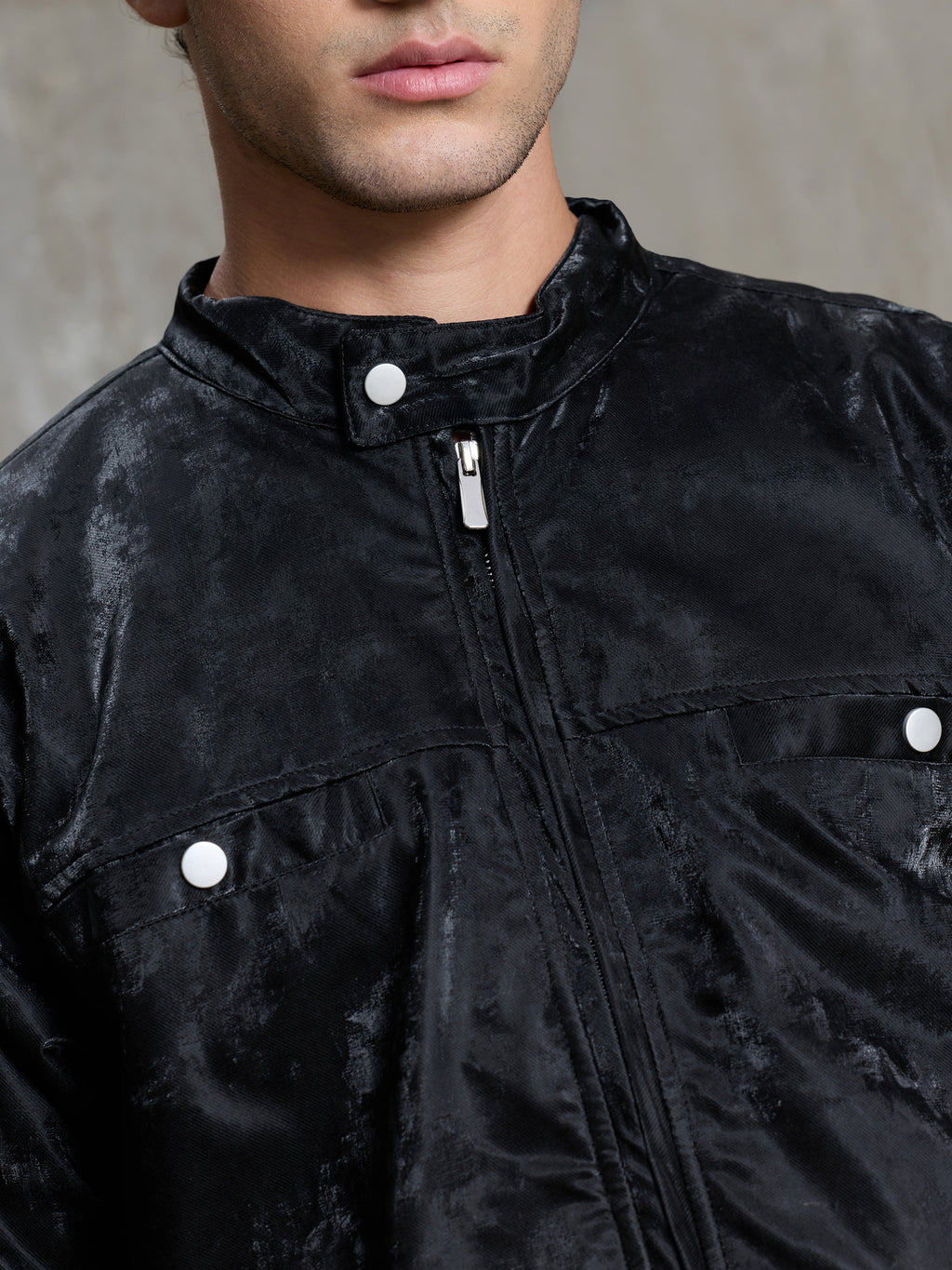 Cahoot Men's Black Velvet Finish Lined Biker Jacket - view 7