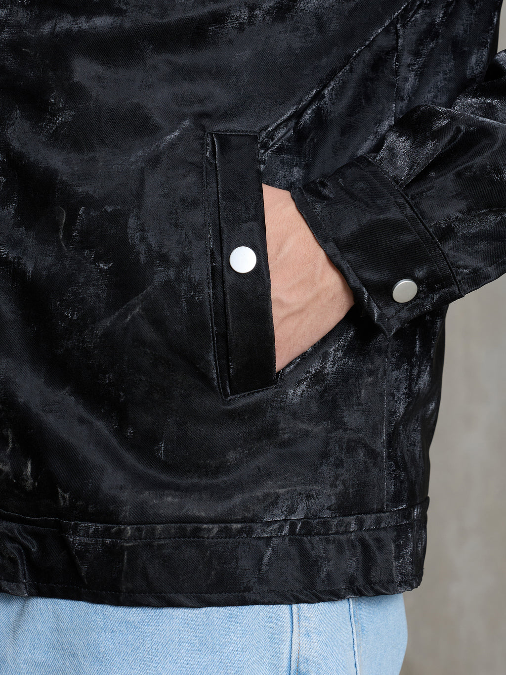Cahoot Men's Black Velvet Finish Lined Biker Jacket - view 8