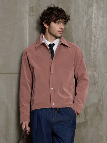 Pink Faux Leather Lined Coach Jacket