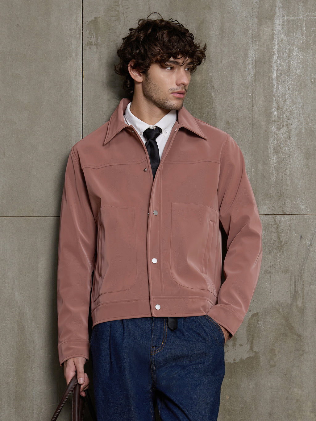Cahoot Men's Pink Faux Leather Lined Coach Jacket - view 1