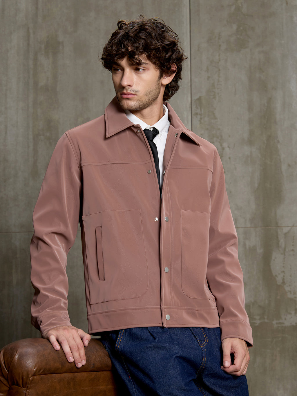 Cahoot Men's Pink Faux Leather Lined Coach Jacket - view 10