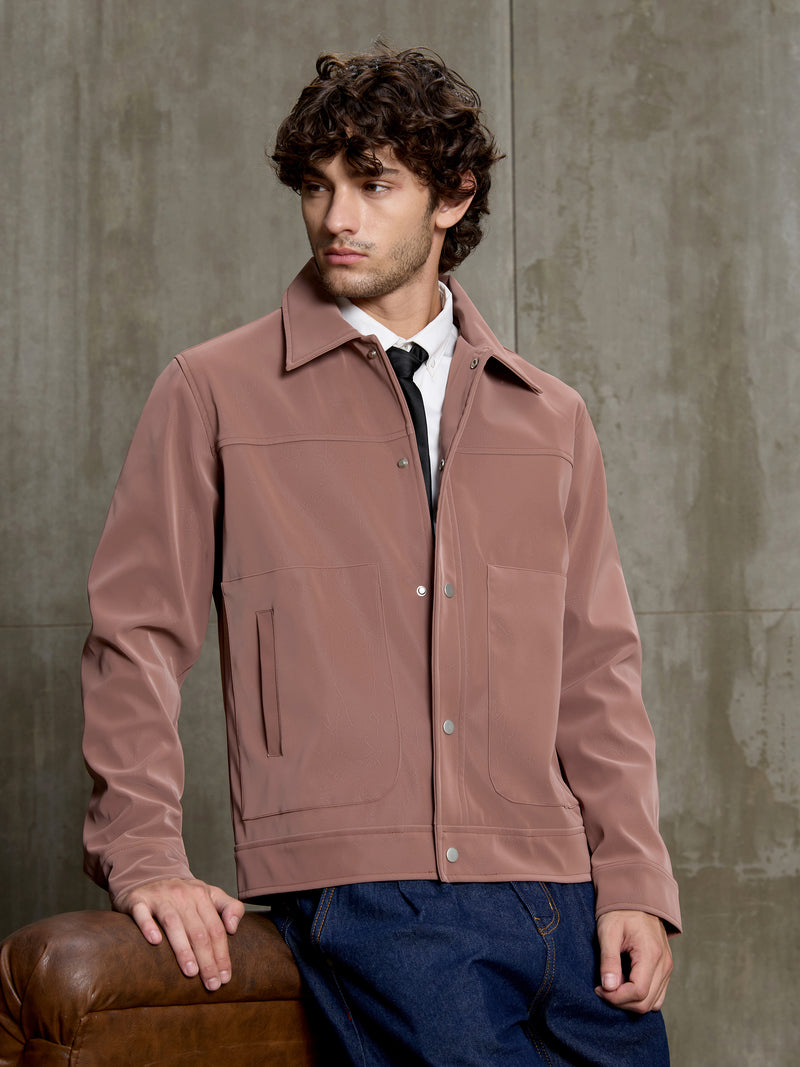 Cahoot Men's Pink Faux Leather Lined Coach Jacket - view 10