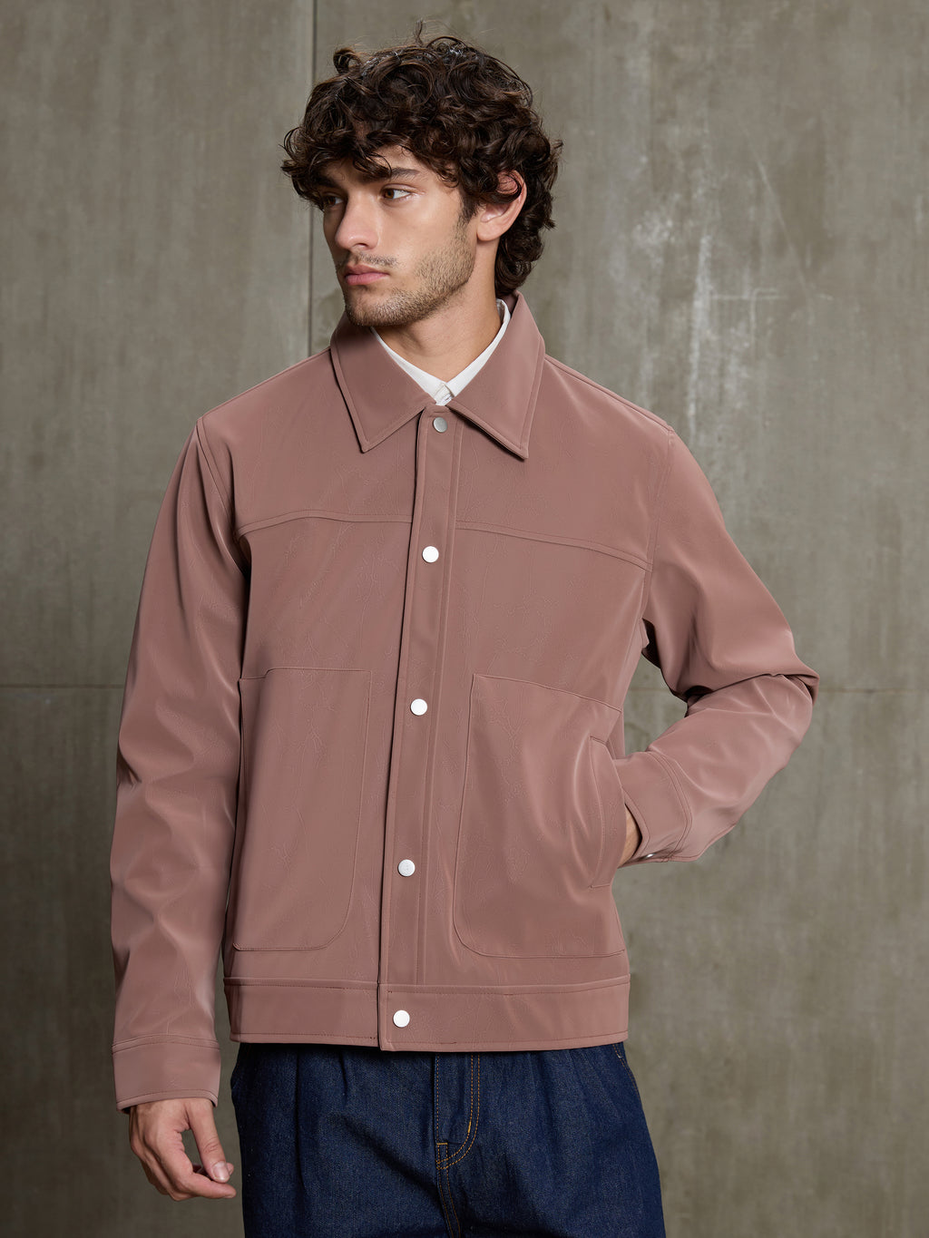 Cahoot Men's Pink Faux Leather Lined Coach Jacket - view 2