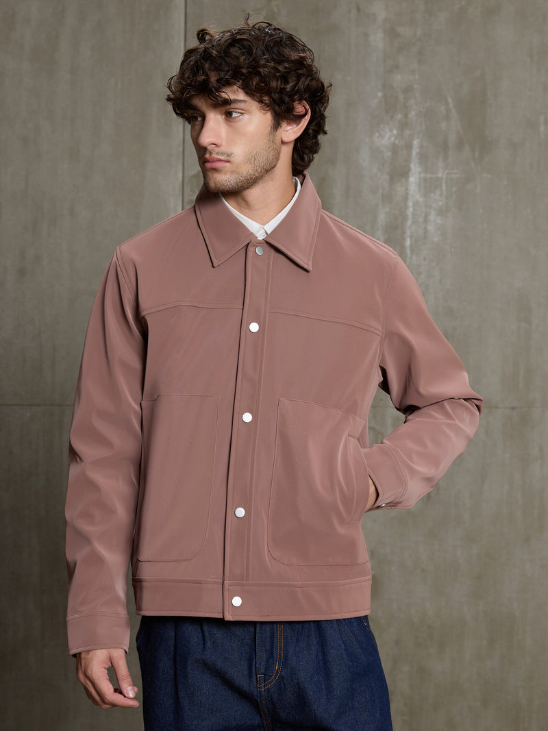 Cahoot Men's Pink Faux Leather Lined Coach Jacket - view 2