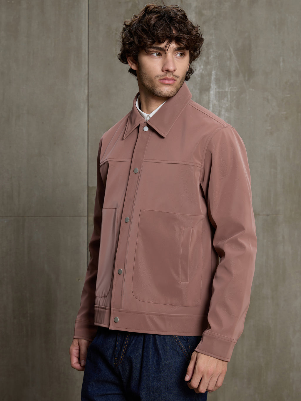 Cahoot Men's Pink Faux Leather Lined Coach Jacket - view 3