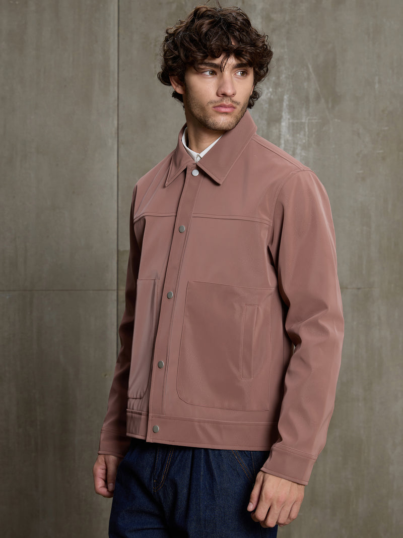 Cahoot Men's Pink Faux Leather Lined Coach Jacket - view 3