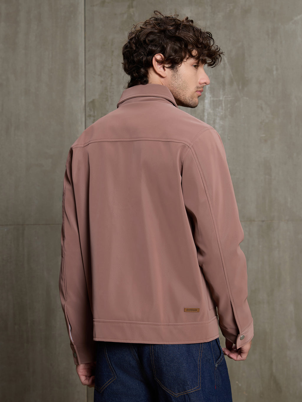 Cahoot Men's Pink Faux Leather Lined Coach Jacket - view 4