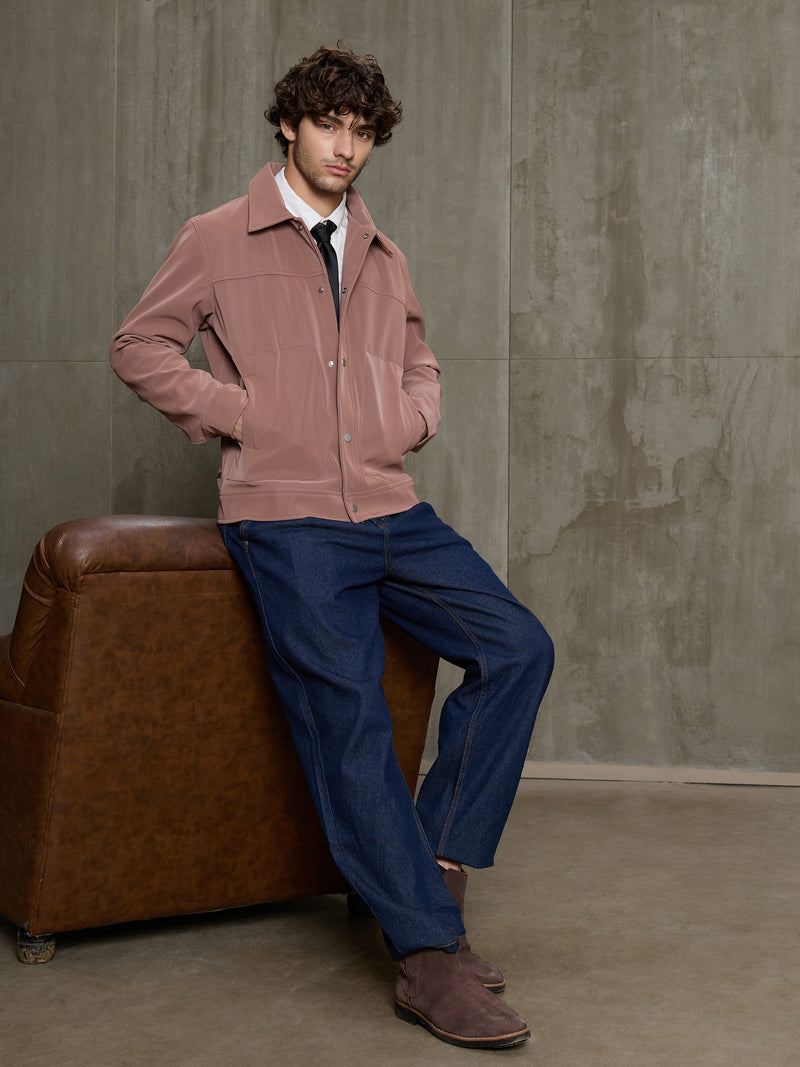 Cahoot Men's Pink Faux Leather Lined Coach Jacket - view 6