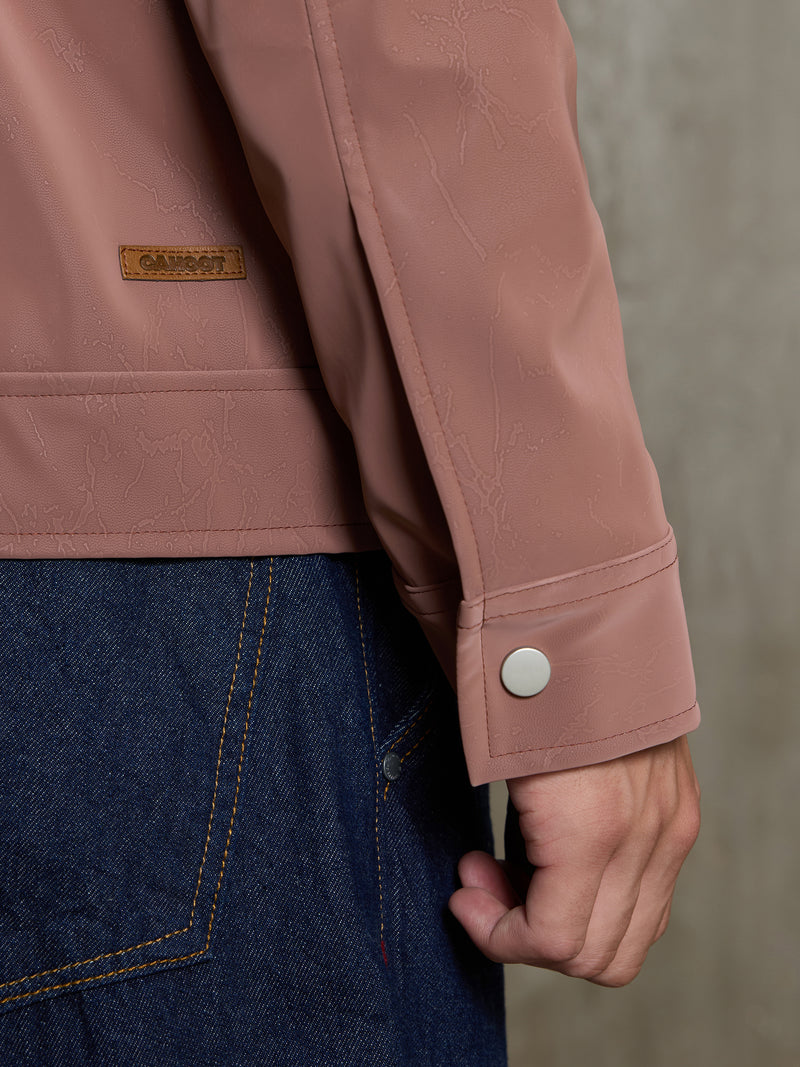 Cahoot Men's Pink Faux Leather Lined Coach Jacket - view 8