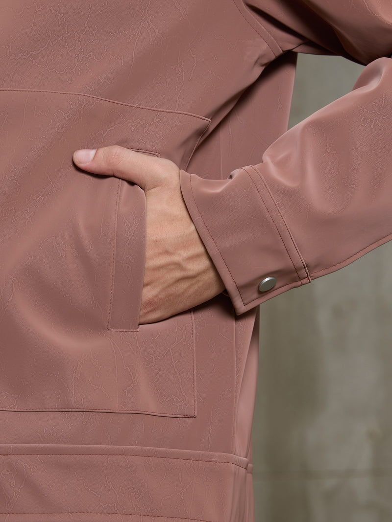 Cahoot Men's Pink Faux Leather Lined Coach Jacket - view 9