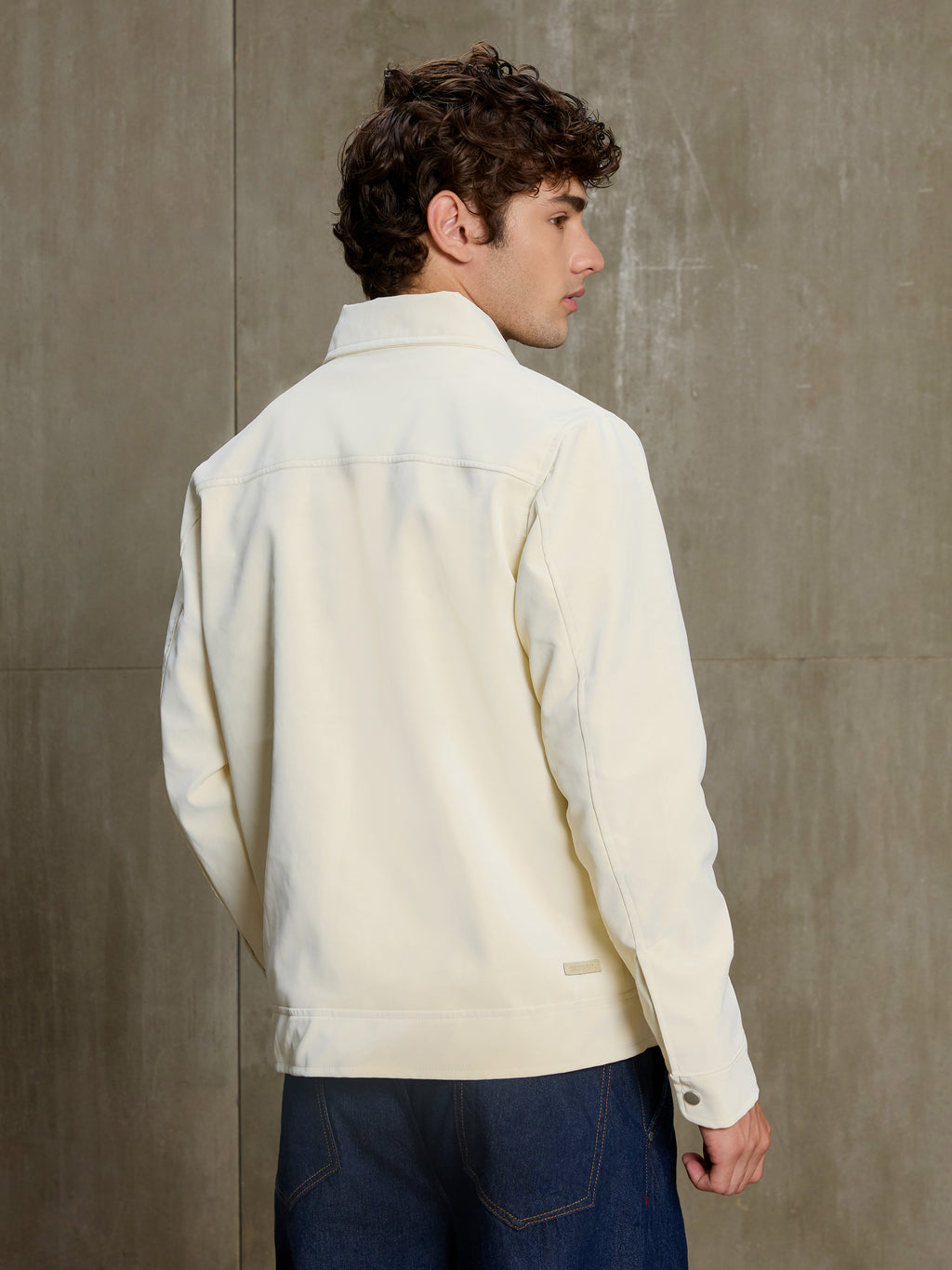 Cahoot Men's Cream Faux Leather Lined Coach Jacket - view 4