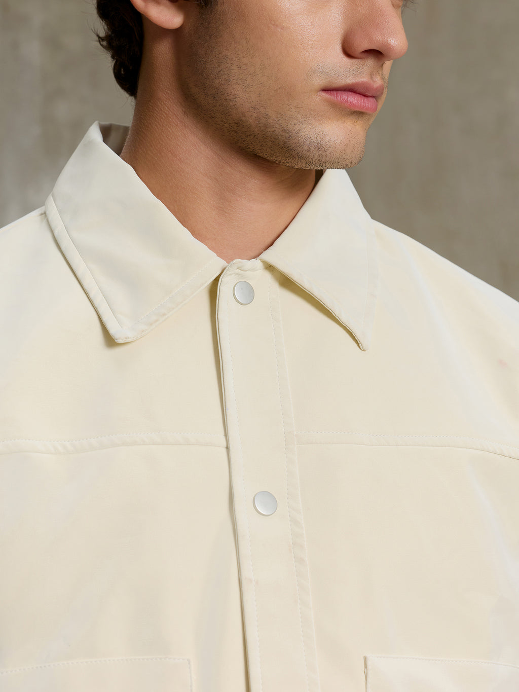 Cahoot Men's Cream Faux Leather Lined Coach Jacket - view 7