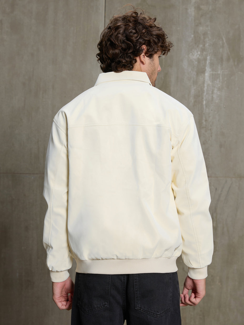 Cahoot Men's Off-White Faux Leather Bomber Jacket - view 4