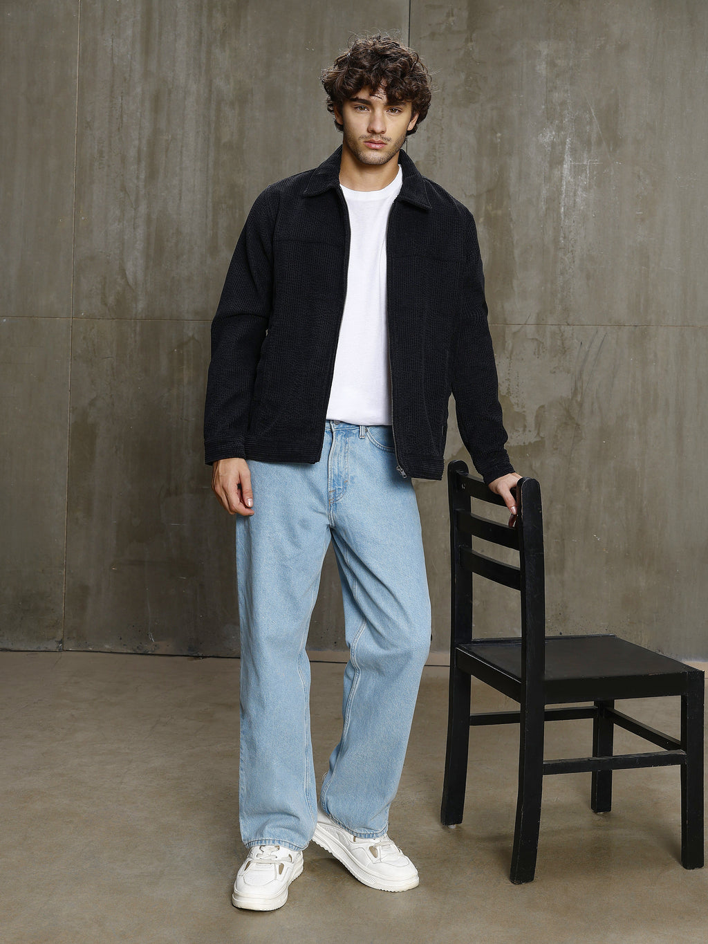 Cahoot Men's Black Bonded Corduroy Harrington Jacket - view 6