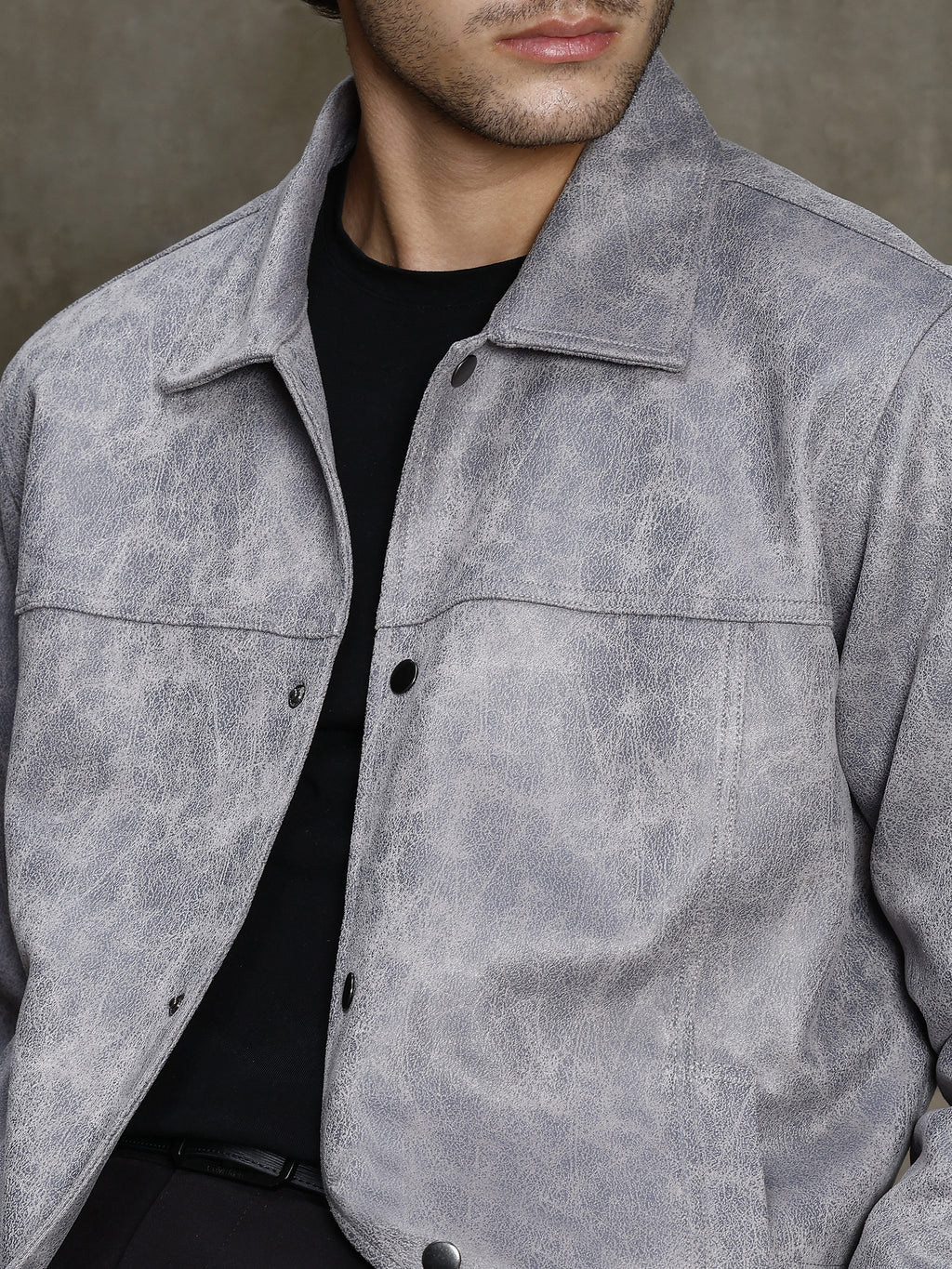 Cahoot Men's Grey Marbled Suede Coach Jacket With Lining - view 7
