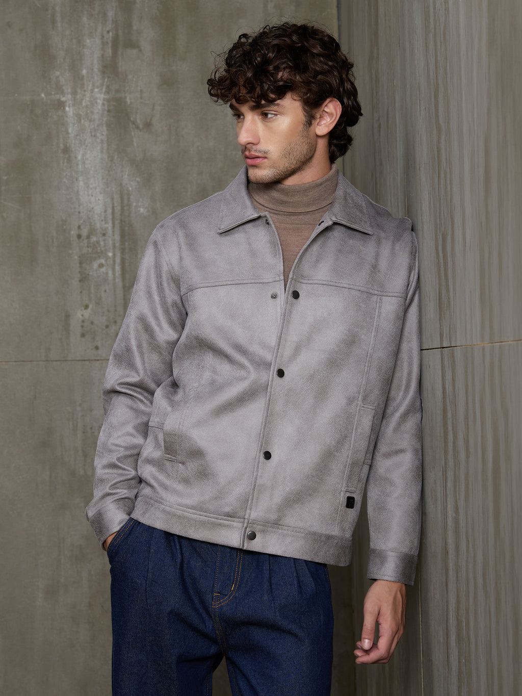 Cahoot Men's Grey Suede Coach Jacket With Lining - view 1
