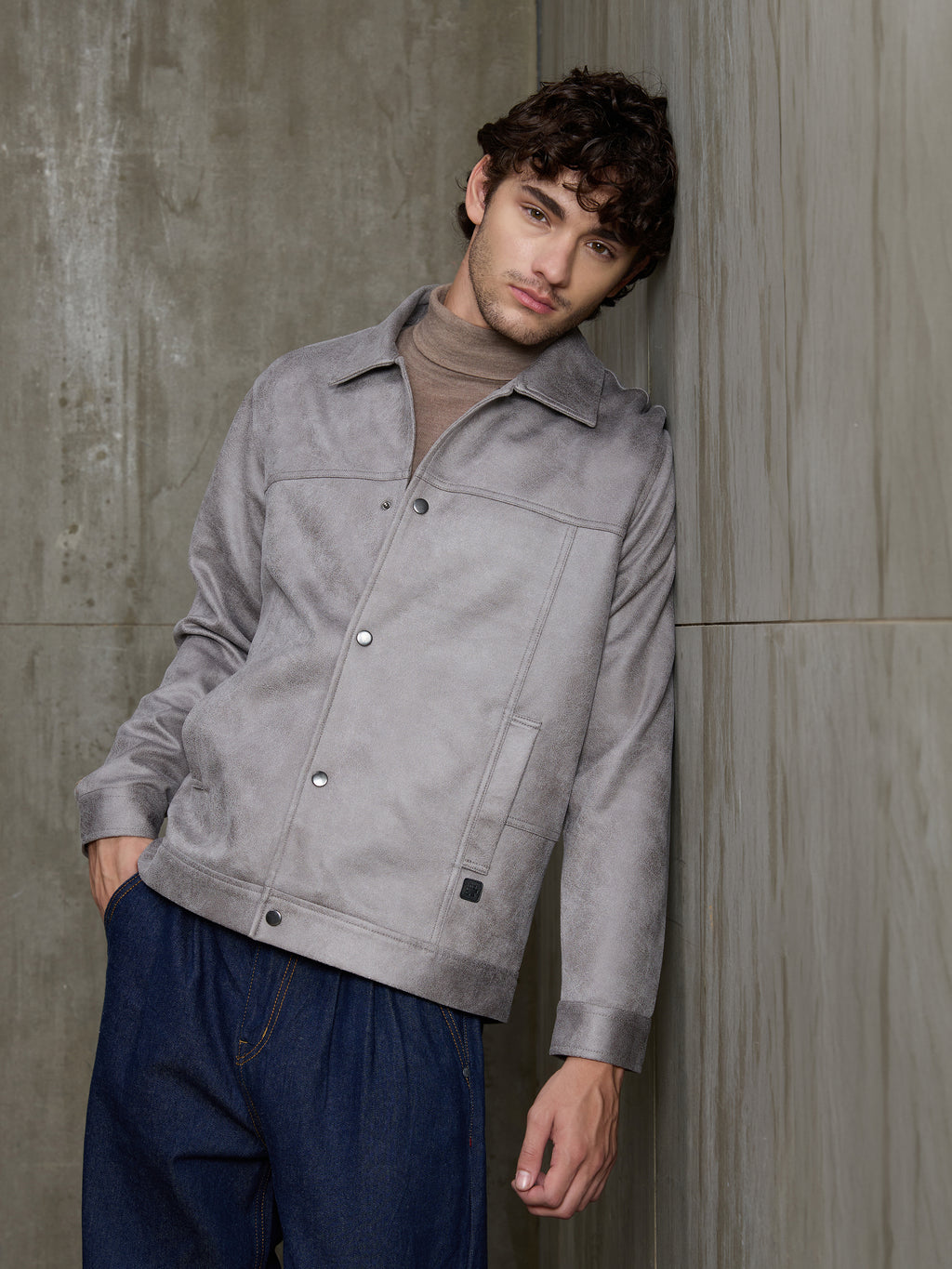 Cahoot Men's Grey Suede Coach Jacket With Lining - view 2