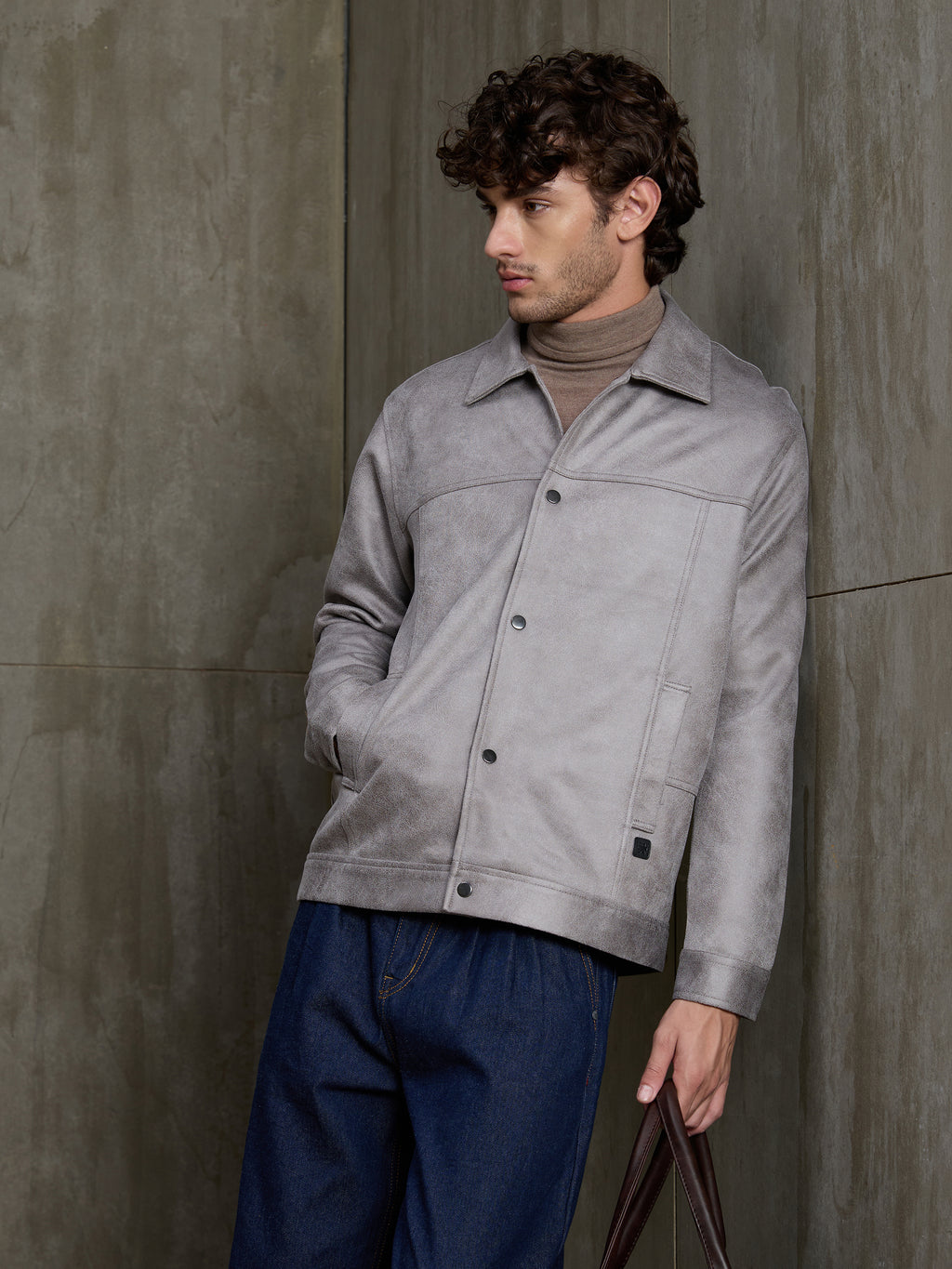 Cahoot Men's Grey Suede Coach Jacket With Lining - view 3