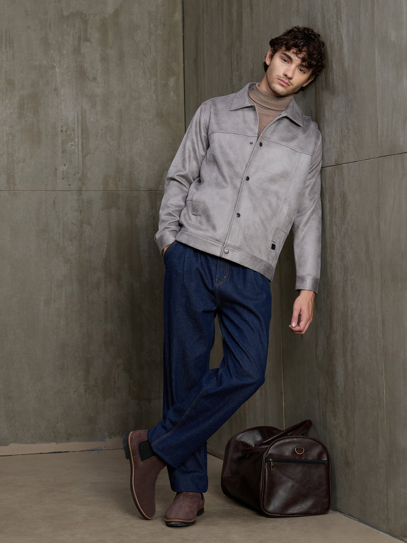 Cahoot Men's Grey Suede Coach Jacket With Lining - view 5