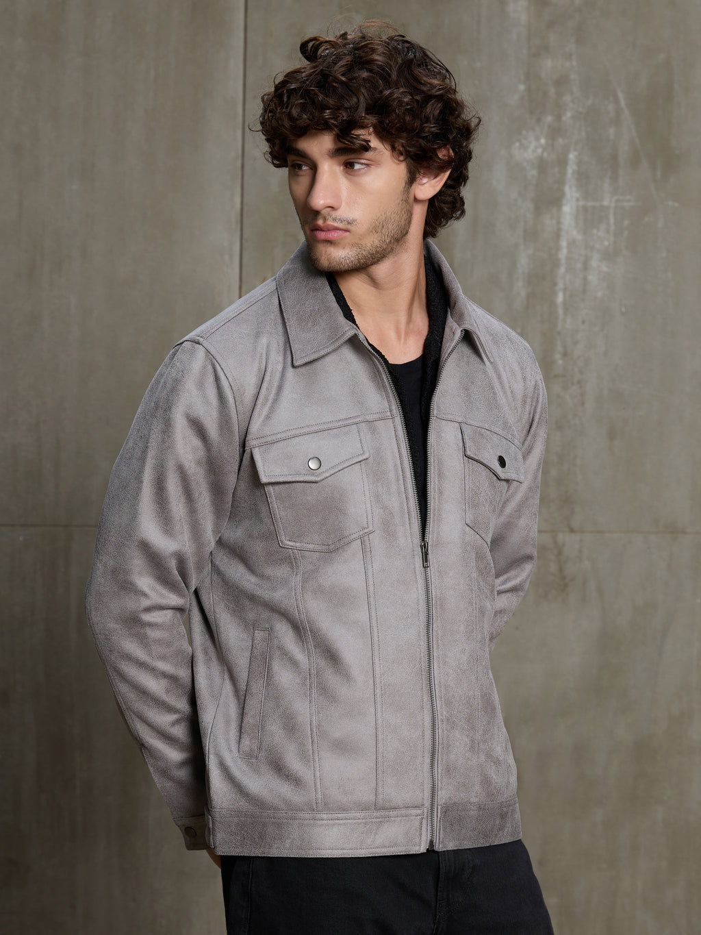 Cahoot Men's Grey Lined Suede Trucker Jacket - view 3