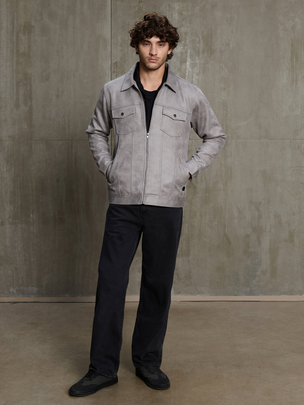 Cahoot Men's Grey Lined Suede Trucker Jacket - view 5